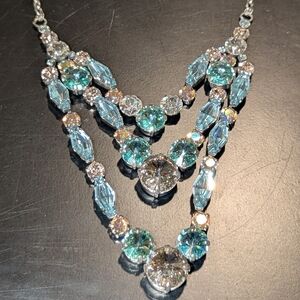 Sorrelli Aqua and Peach Crystal Necklace